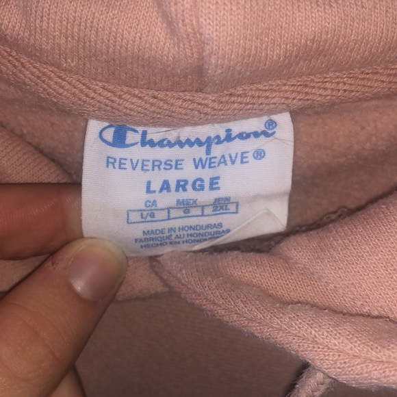 Dusty Pink Cropped Champion Hoodie - Picture 3 of 3